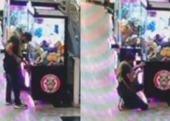 Vídeo: Homem é preso após furtar dinheiro de máquinas de bichos de pelúcia em shopping no ES