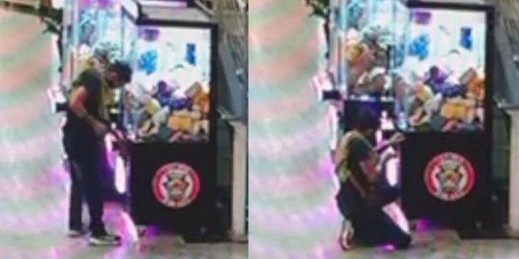 Vídeo: Homem é preso após furtar dinheiro de máquinas de bichos de pelúcia em shopping no ES