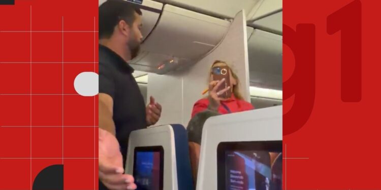 VÍDEO: funcionária da Latam ameaça tirar brasileiros de voo na Alemanha e aciona a polícia em confusão por assento